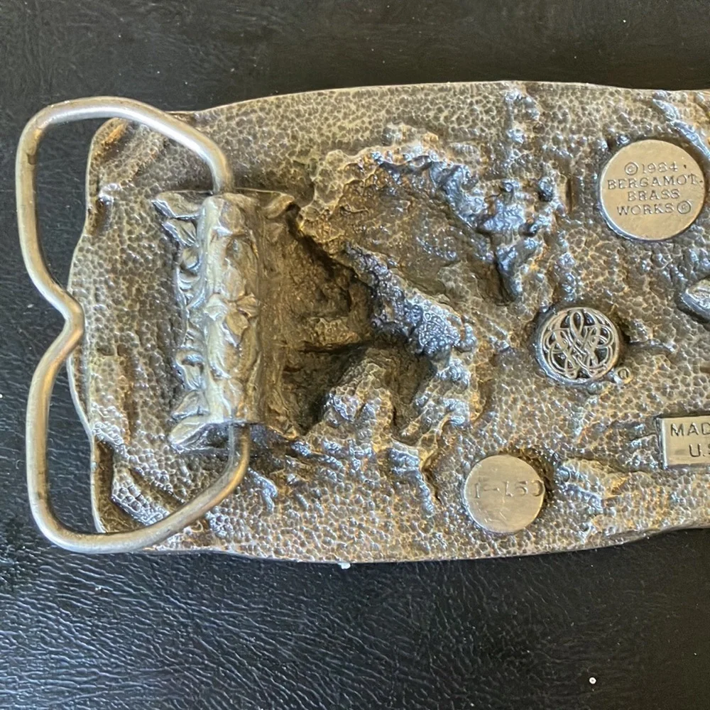 Gold panner belt buckle